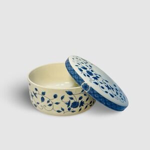 Hankook Royal Life Blue White Trinket Box Lid Candy Dish Oven Safe